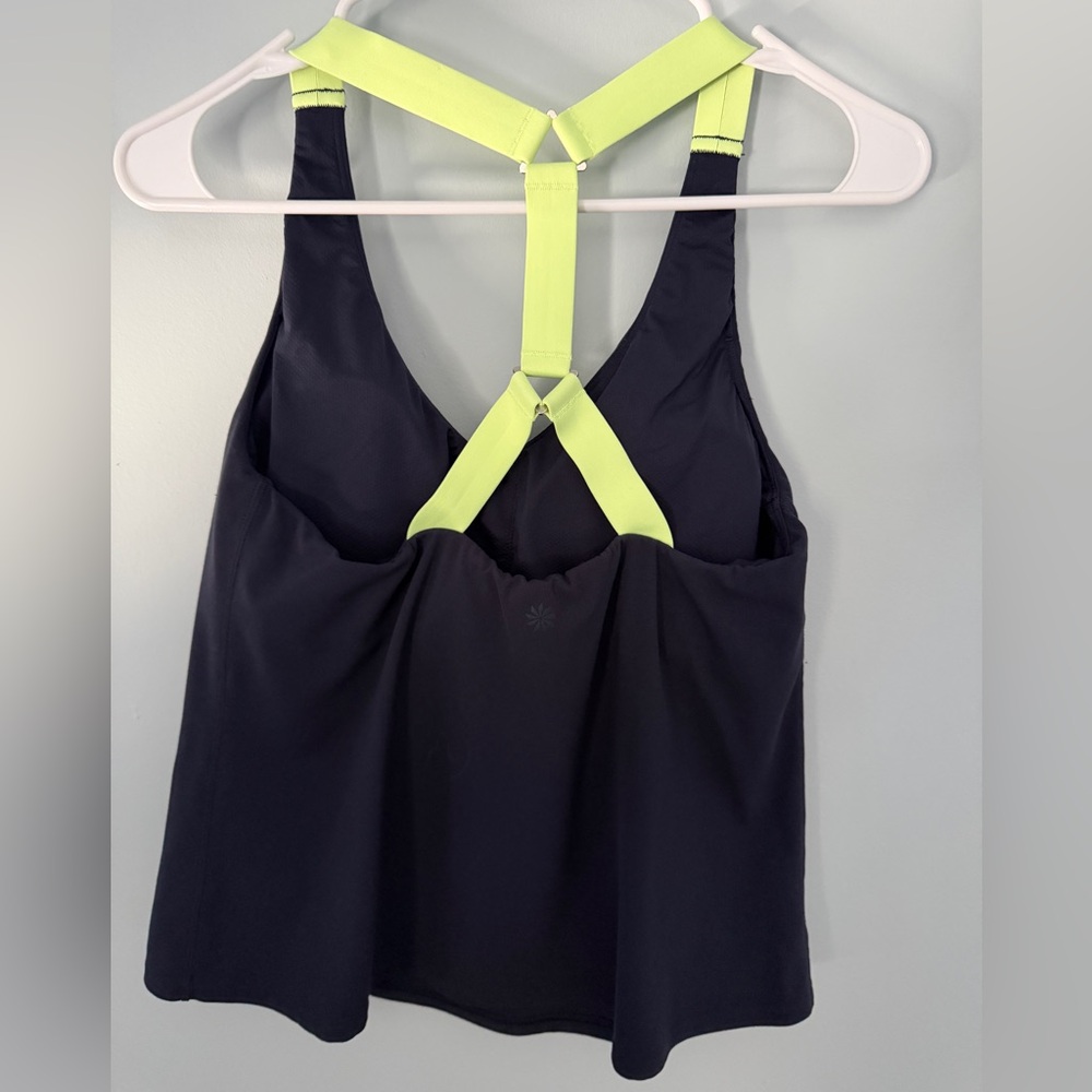 Athleta Navy Racerback Tank with Built-In Bra – Medium - Picture 3 of 15